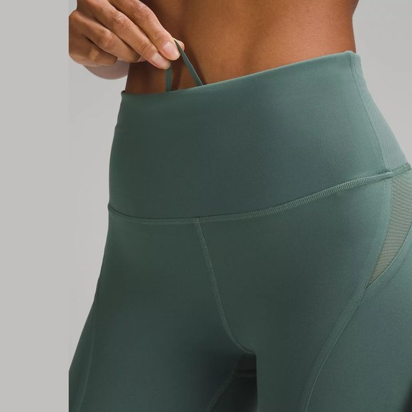NEW lululemon Size 10 Wunder Train Mesh Panel High-Rise Crop 21" - Medium Forest - Picture 4 of 5
